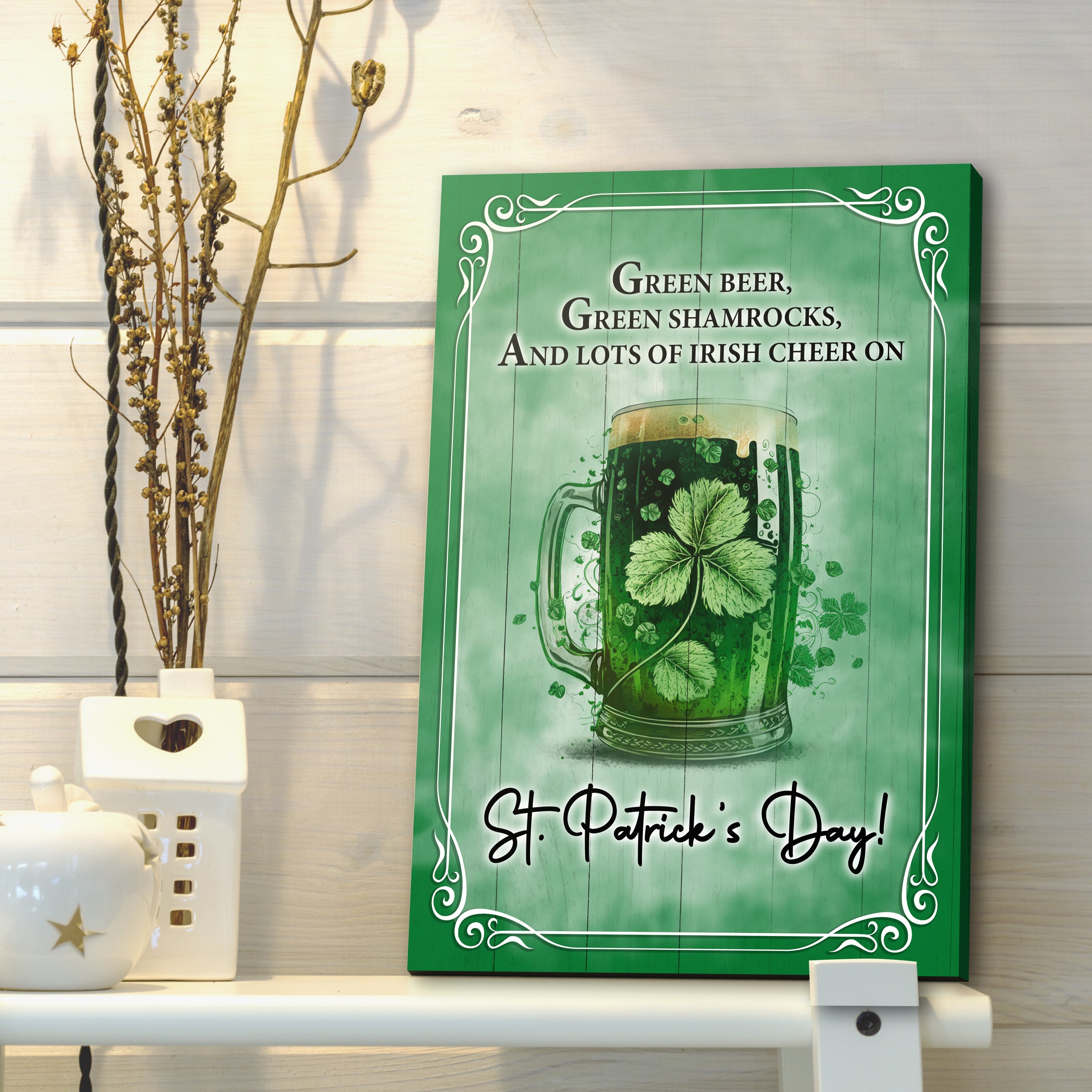 Green Beer, Green Shamrocks St. Patrick's Day Sign