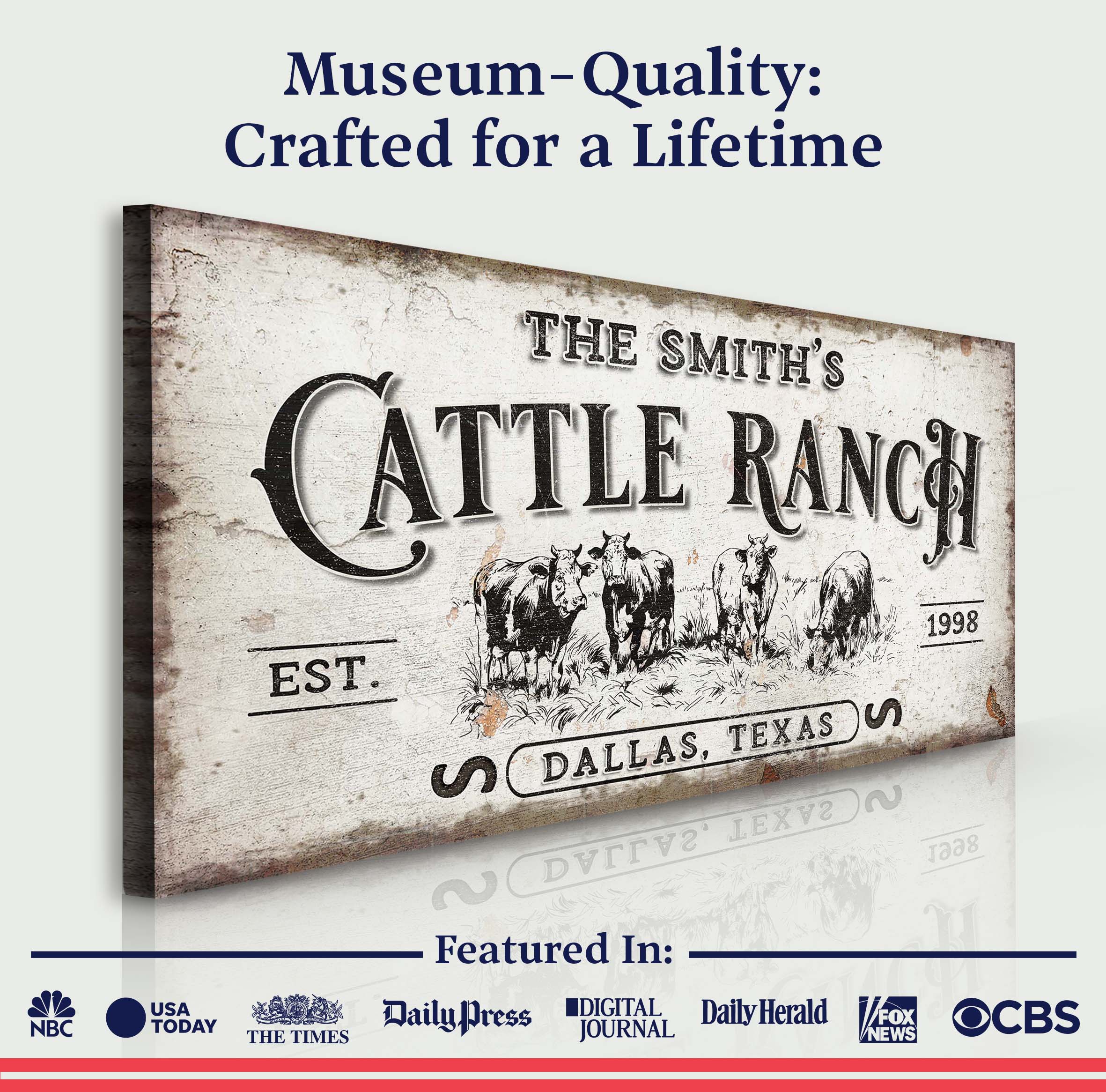 Branded Cattle Ranch Sign