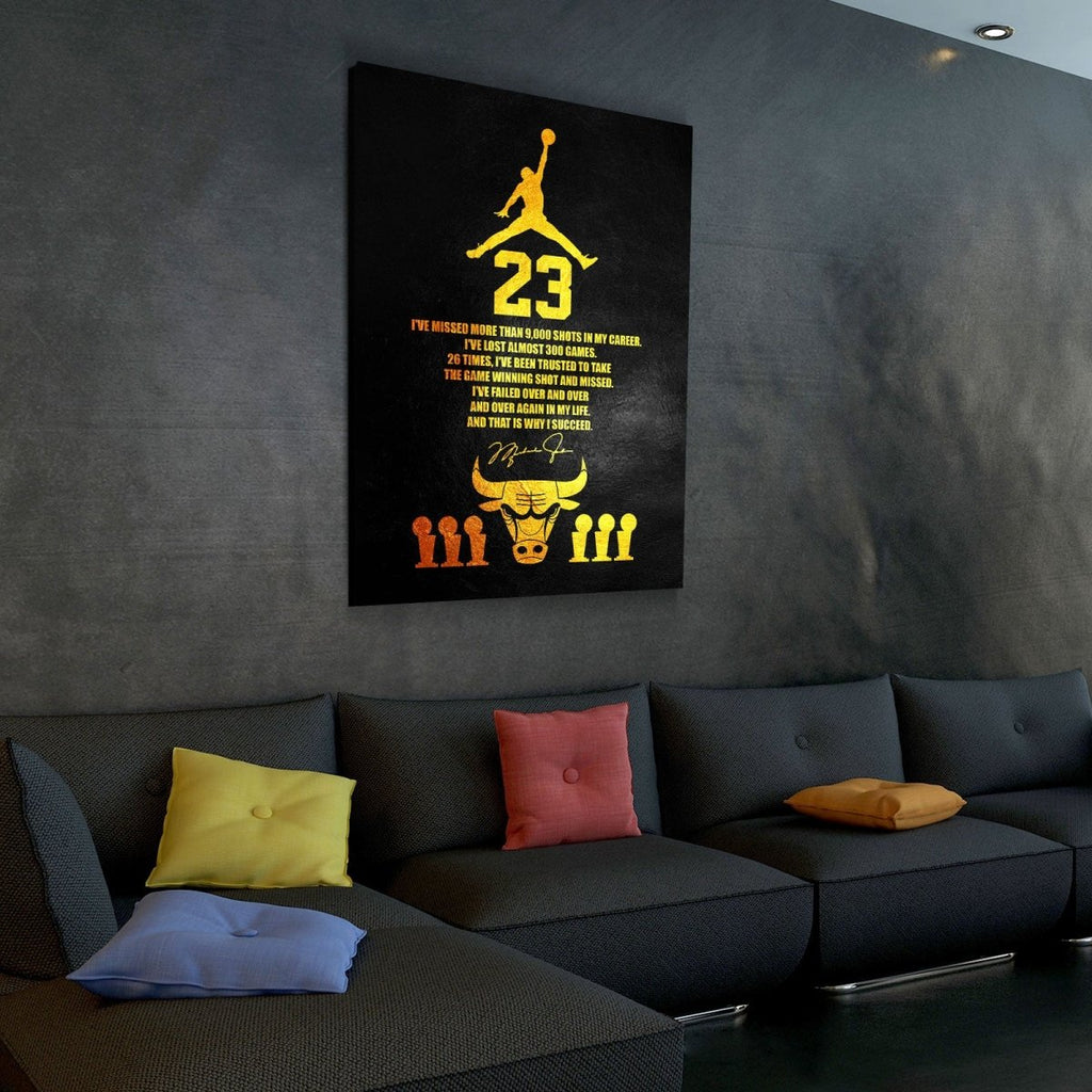 Michael Jordan Success Quote Canvas Wall Art