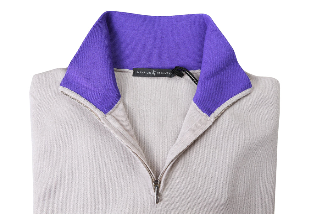Manrico Cashmere Quarter-Zip Mock Neck Sweater