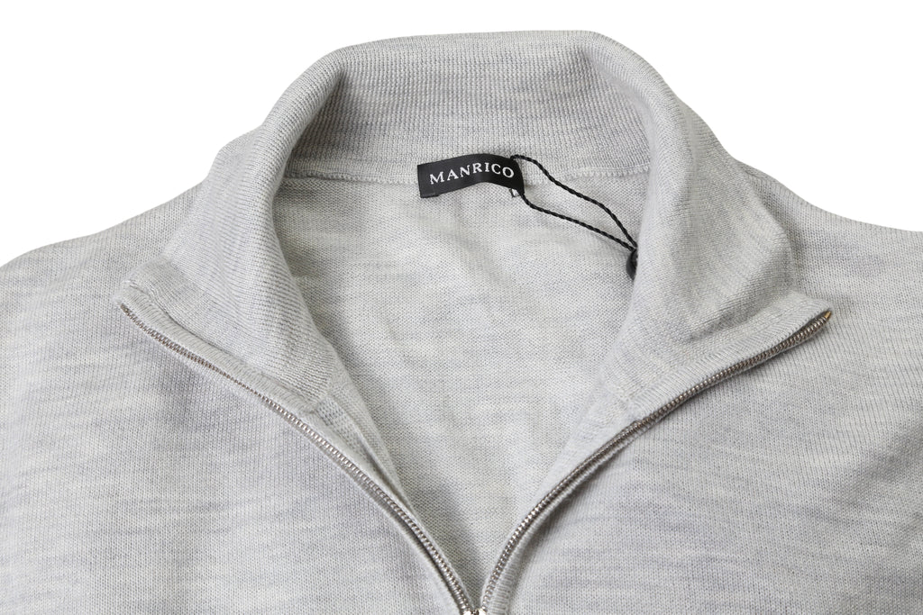 Manrico Cashmere Quarter-Zip Mock Neck Sweater