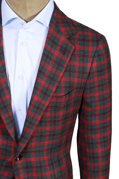 Kiton Checked Cashmere-Silk Sport Jacket