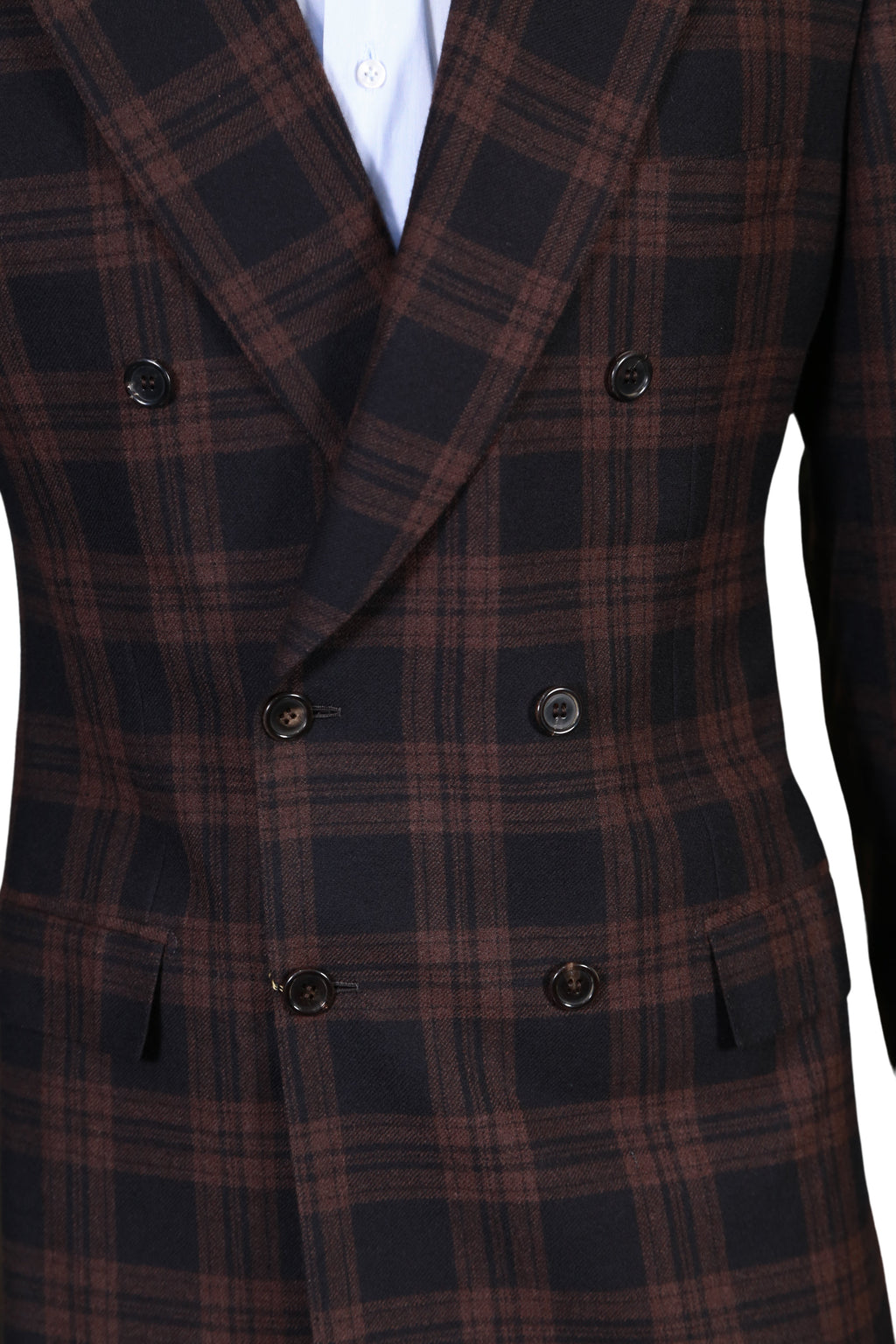 Brioni Plaid Double Breasted Wool Sport Jacket