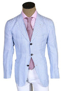 Kiton Striped Cotton-Linen Sport Jacket