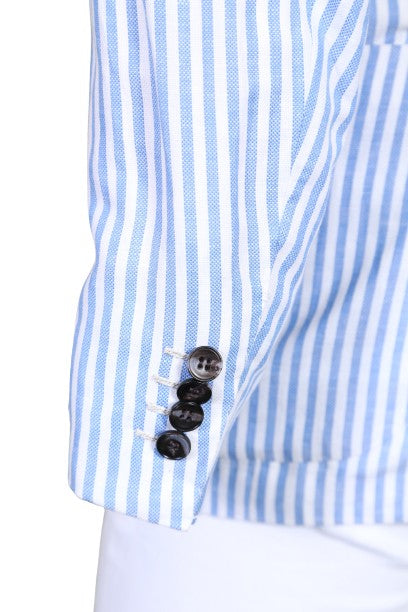 Kiton Striped Cotton-Linen Sport Jacket