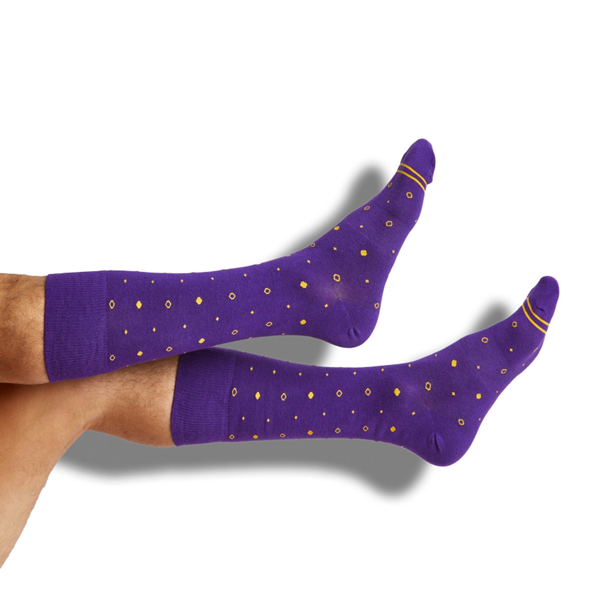 Purple / Gold Mixed Dot Dress Socks