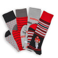 Red and Black Dress Sock - 4-Pack - Home