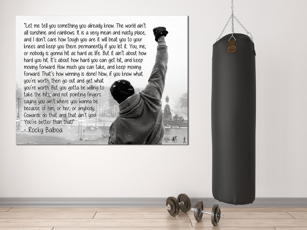Rocky Balboa Canvas Wall Art, Motivational Wall Art, Rocky Balboa Decor, Gym Sign, Fitness Studio, Crossfit Decor, Rocky Balboa Quote
