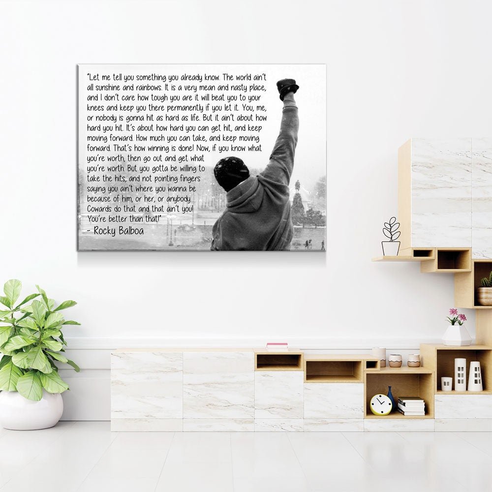 Rocky Balboa Canvas Wall Art, Motivational Wall Art, Rocky Balboa Decor, Gym Sign, Fitness Studio, Crossfit Decor, Rocky Balboa Quote