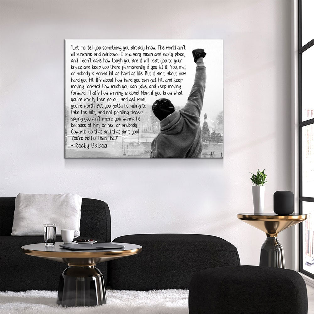 Rocky Balboa Canvas Wall Art, Motivational Wall Art, Rocky Balboa Decor, Gym Sign, Fitness Studio, Crossfit Decor, Rocky Balboa Quote