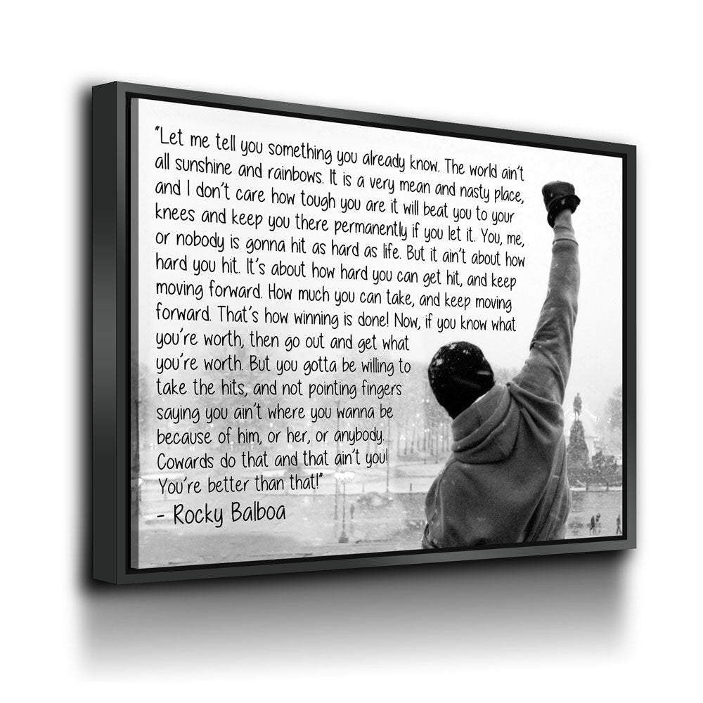 Rocky Balboa Canvas Wall Art, Motivational Wall Art, Rocky Balboa Decor, Gym Sign, Fitness Studio, Crossfit Decor, Rocky Balboa Quote