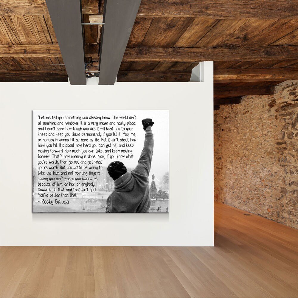 Rocky Balboa Canvas Wall Art, Motivational Wall Art, Rocky Balboa Decor, Gym Sign, Fitness Studio, Crossfit Decor, Rocky Balboa Quote