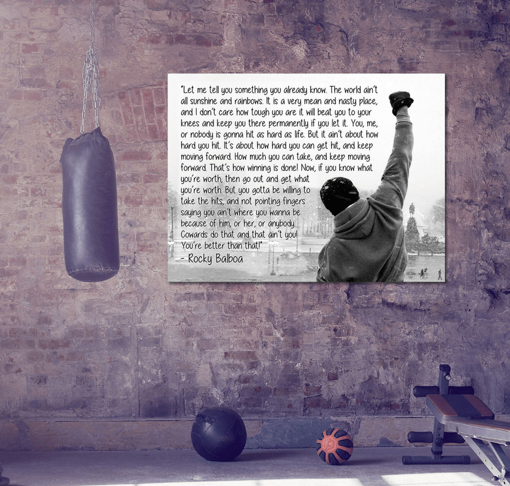 Rocky Balboa Canvas Wall Art, Motivational Wall Art, Rocky Balboa Decor, Gym Sign, Fitness Studio, Crossfit Decor, Rocky Balboa Quote