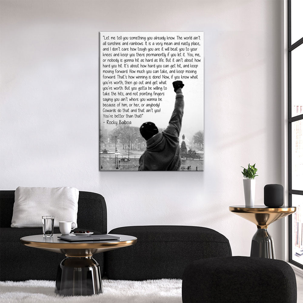 Rocky Balboa Canvas Wall Art, Motivational Wall Art, Rocky Balboa Decor, Gym Sign, Fitness Studio, CrossFit Decor, Rocky Balboa Quote
