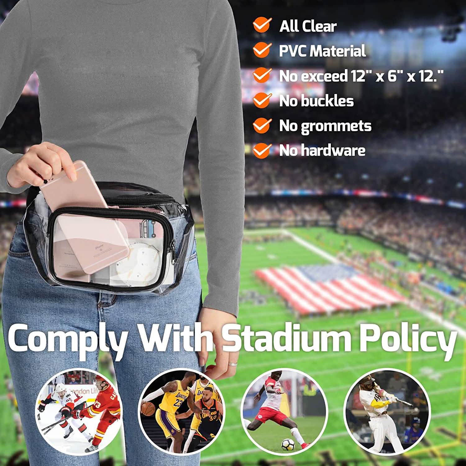 Transparent Waterproof Waist Bag