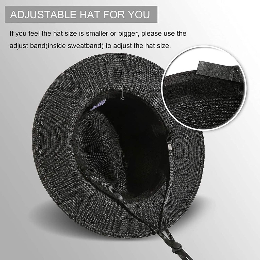 Women Wide Brim Straw Panama Roll up Hat
